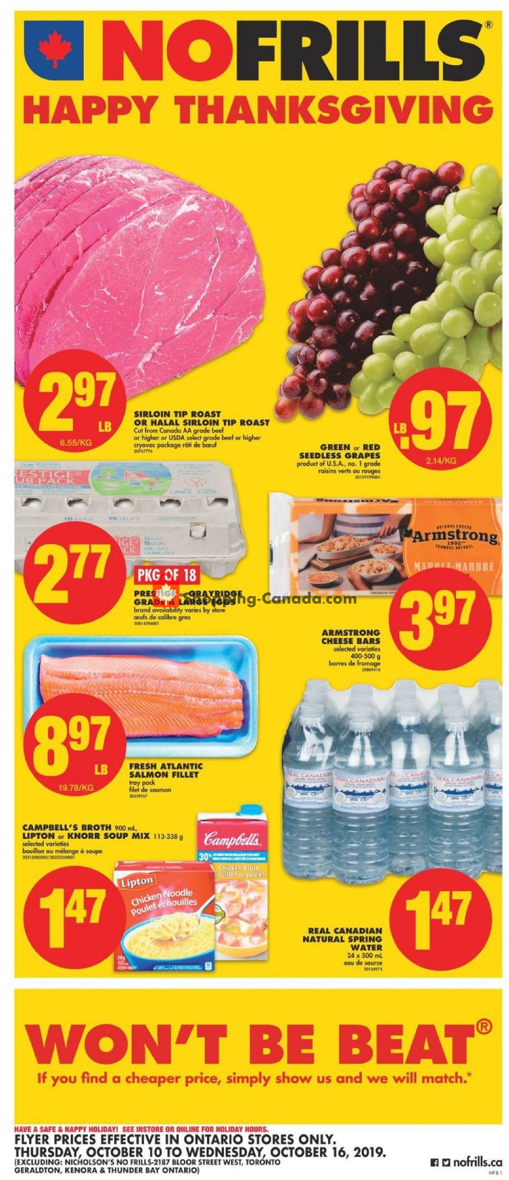 No Frills flyer from Thursday October 10, 2019 to Wednesday October 16, 2019 - page 1