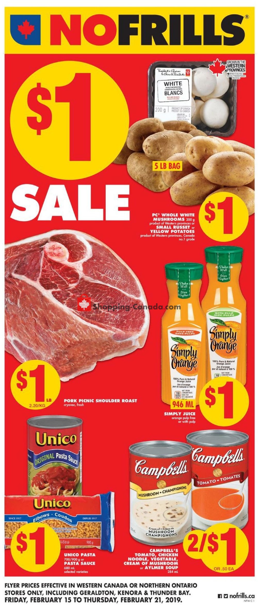 No Frills flyer from Friday February 15, 2019 to Thursday February 21, 2019 - page 1