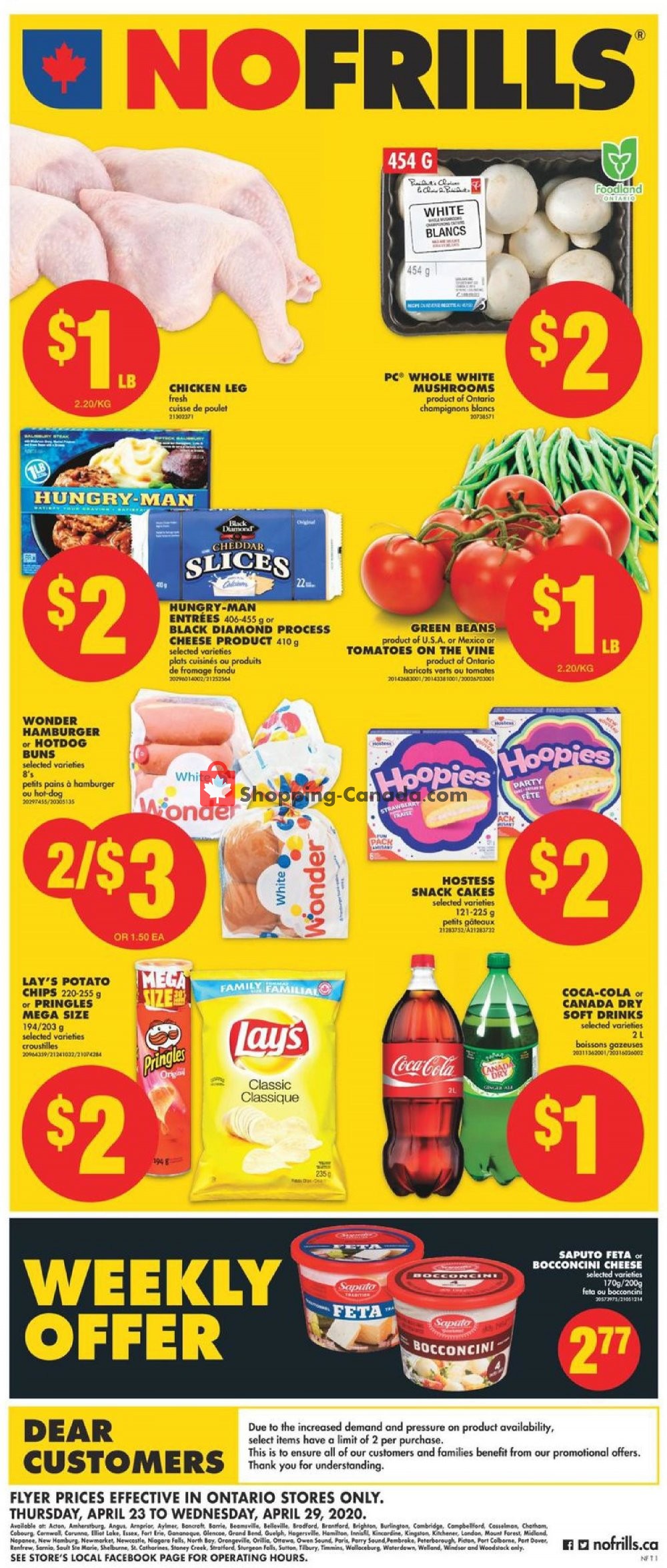 No Frills flyer from Thursday April 23, 2020 to Wednesday April 29, 2020 - page 1