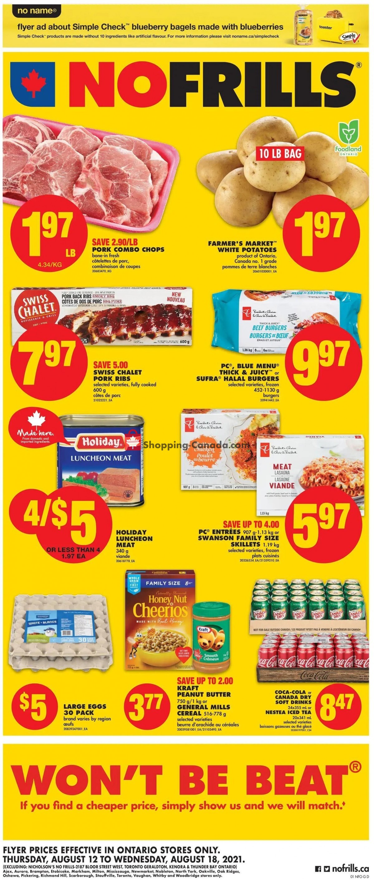 No Frills Canada, flyer (Special Offer ON) August 12 August 18, 2021 Shopping Canada