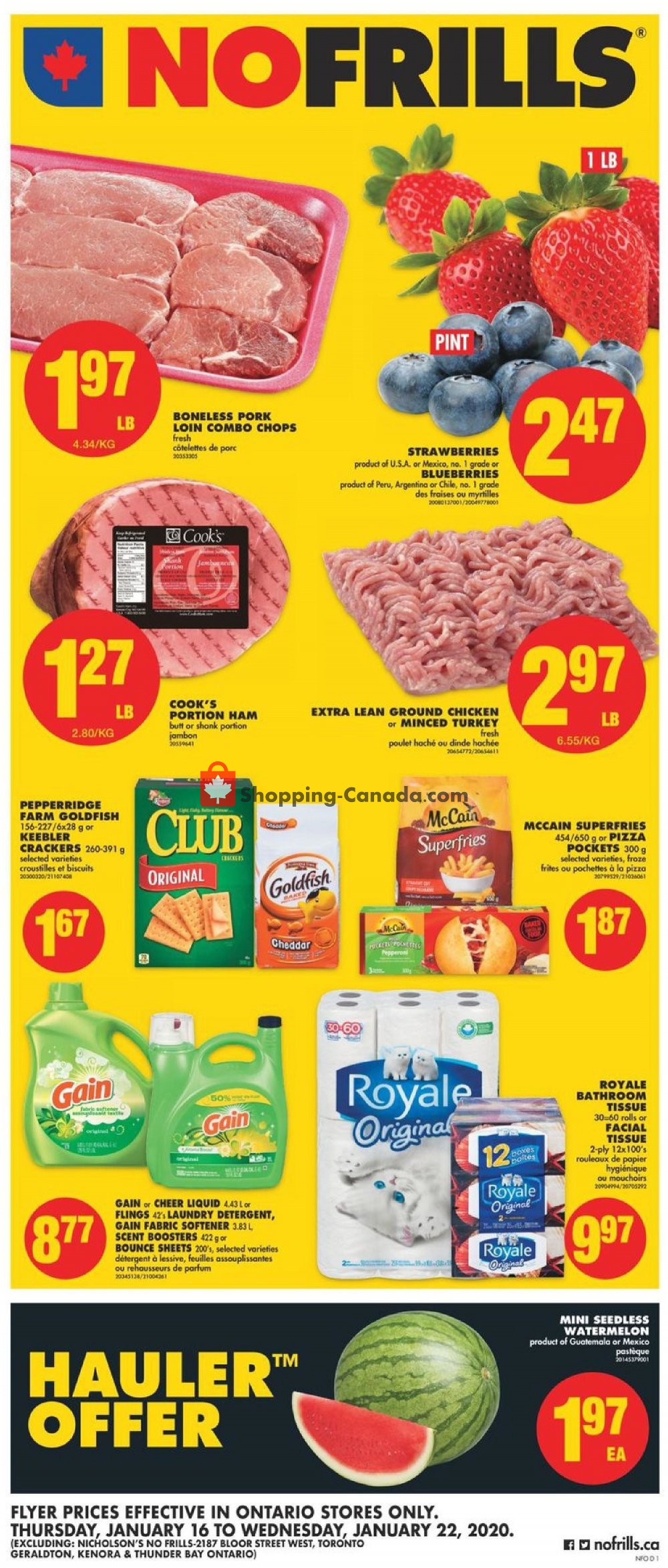 No Frills flyer from Thursday January 16, 2020 to Wednesday January 22, 2020 - page 1