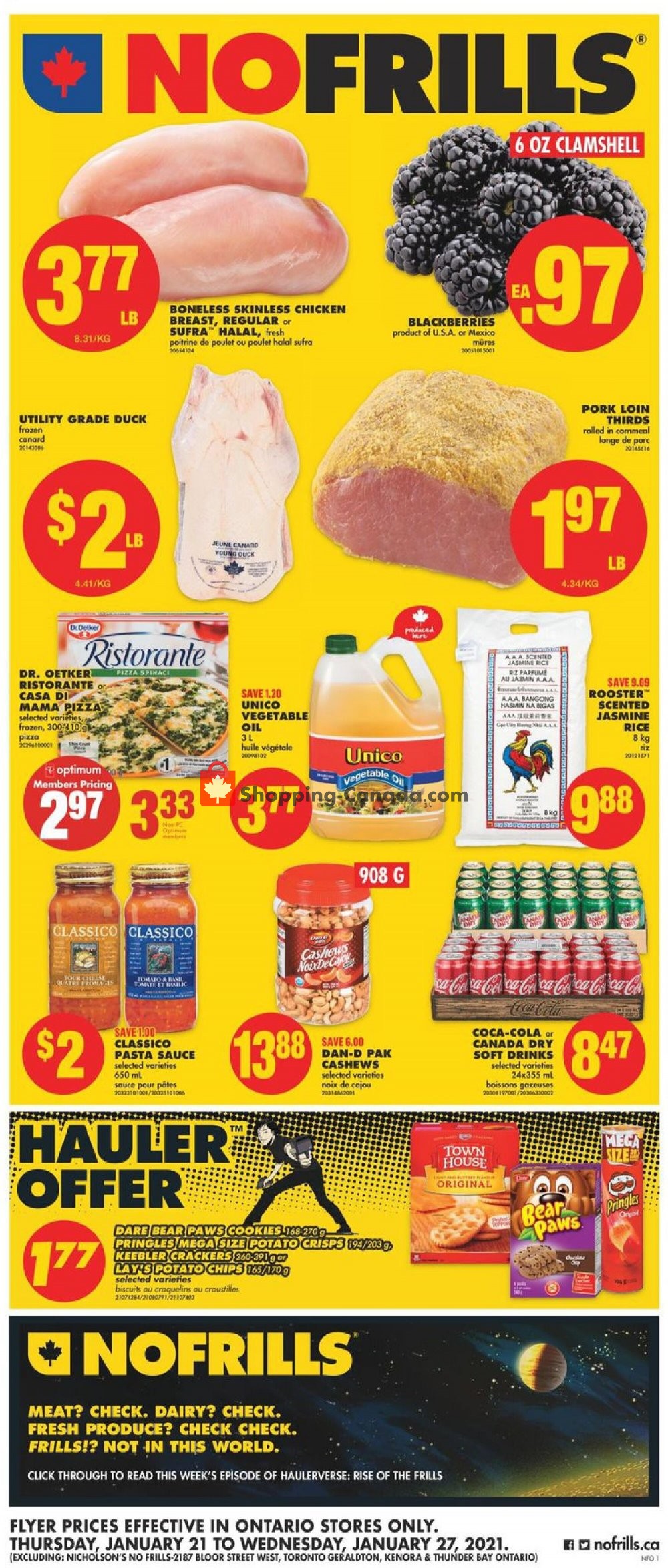 No Frills flyer from Thursday January 21, 2021 to Wednesday January 27, 2021 - page 1