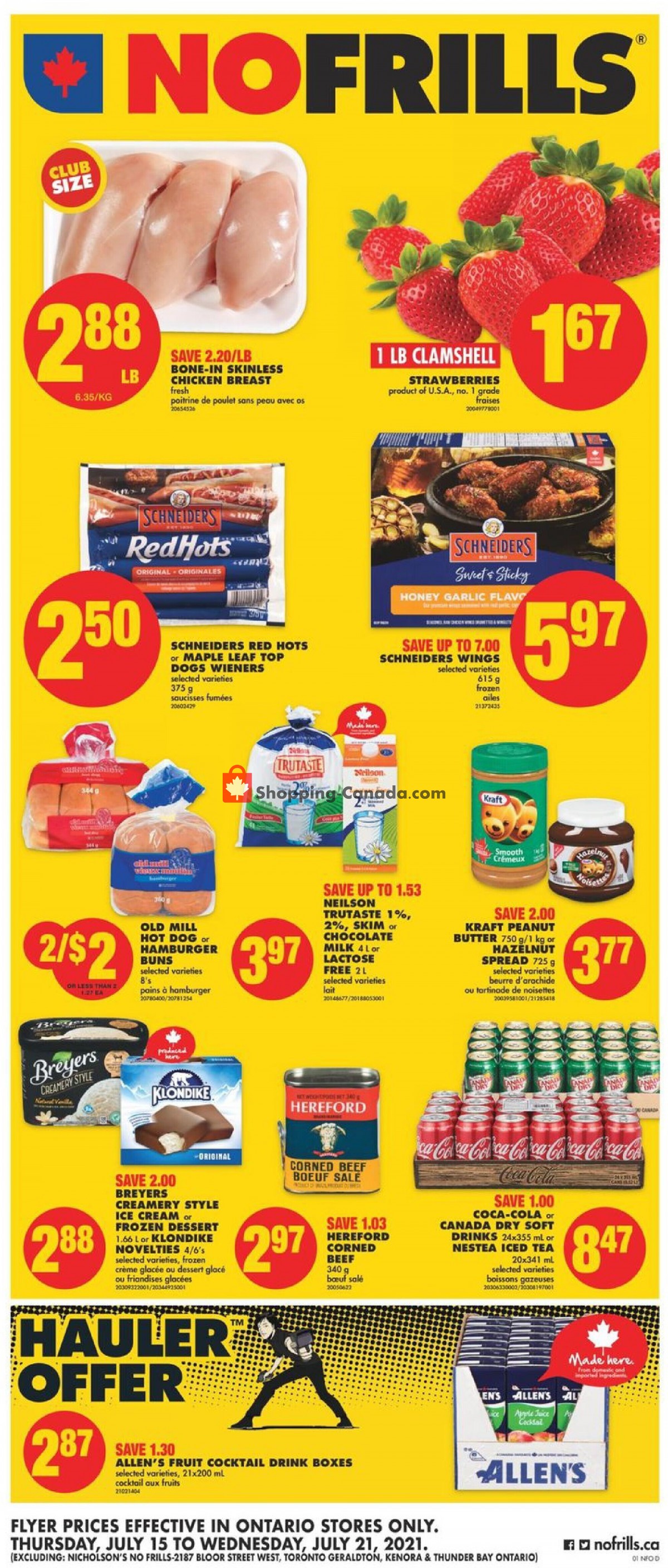 No Frills flyer from Thursday July 15, 2021 to Wednesday July 21, 2021 - page 1