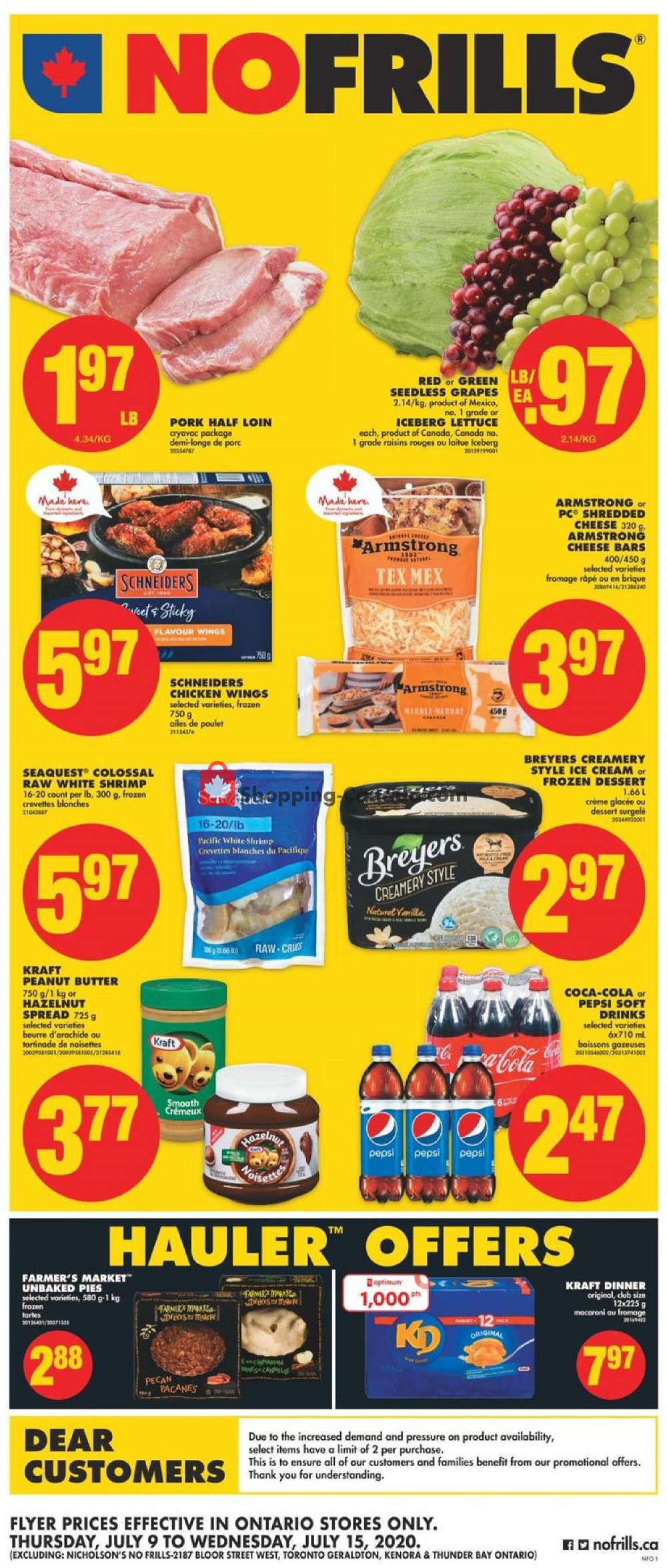 No Frills flyer from Thursday July 9, 2020 to Wednesday July 15, 2020 - page 1