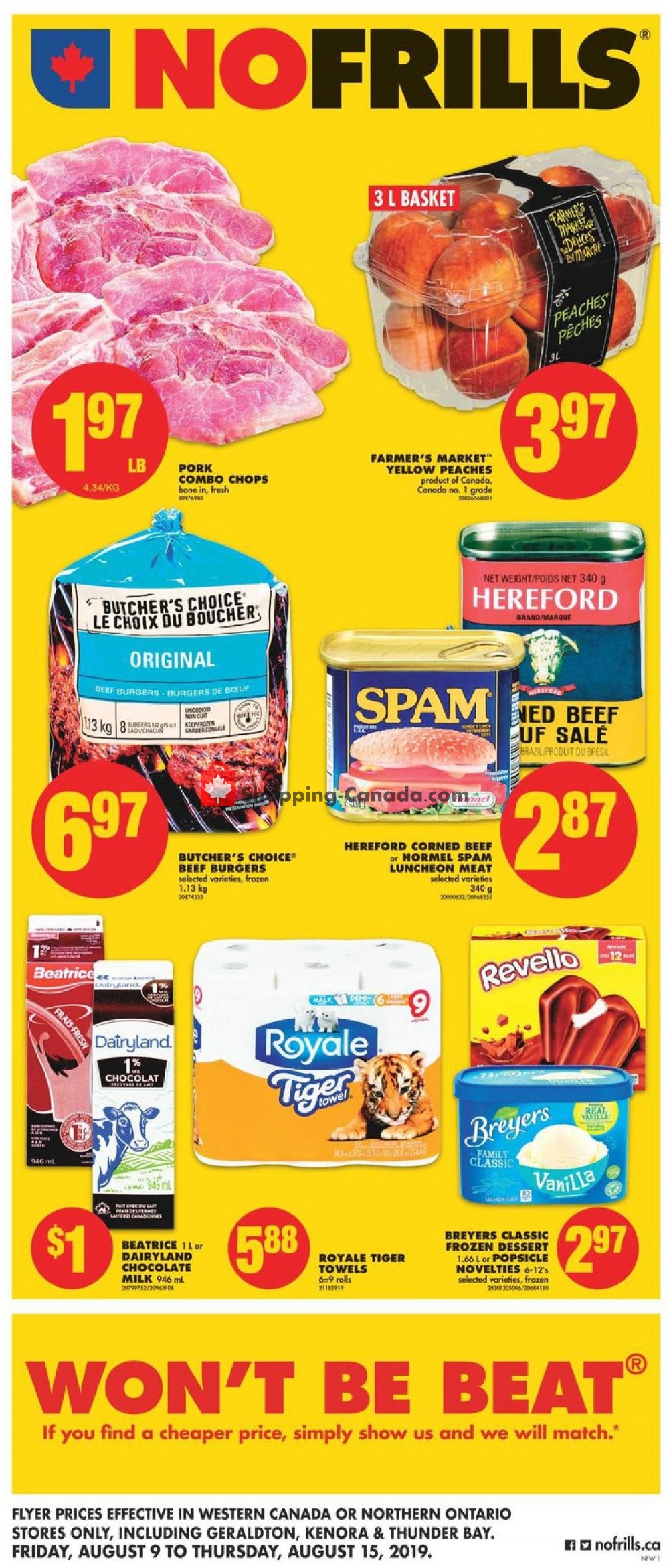 No Frills flyer from Friday August 9, 2019 to Thursday August 15, 2019 - page 1