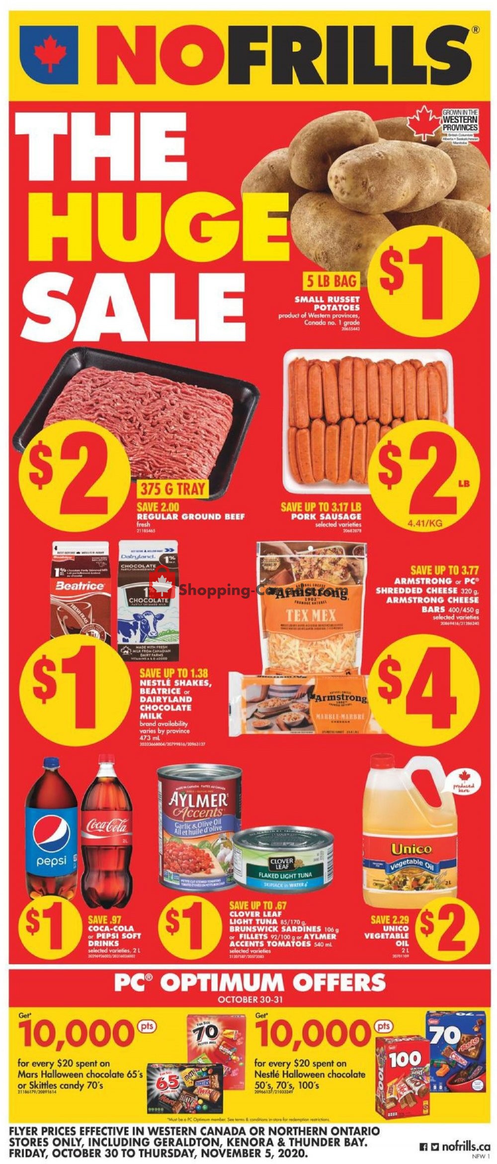 No Frills Canada, flyer (The Huge Sale West) October 30 November