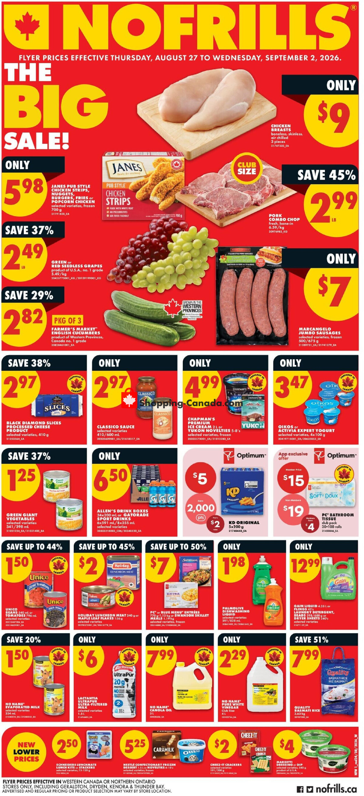No Frills flyer from Thursday August 27, 2026 to Wednesday September 2, 2026 - page 1
