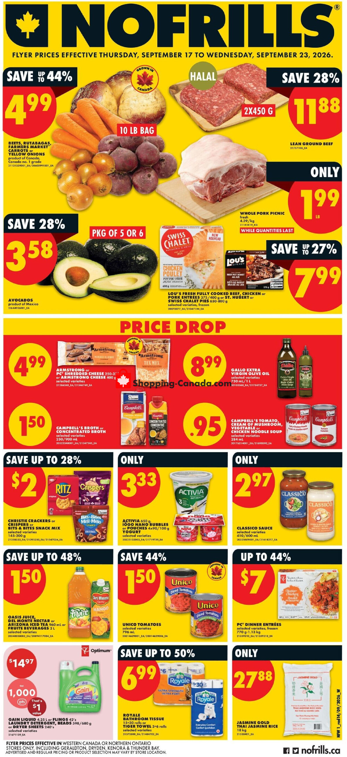 No Frills flyer from Thursday September 17, 2026 to Wednesday September 23, 2026 - page 1