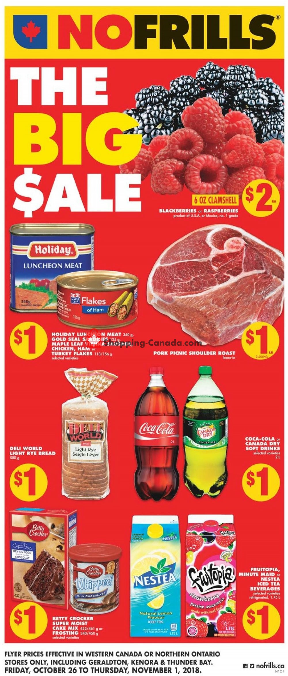 No Frills flyer from Friday October 26, 2018 to Thursday November 1, 2018 - page 1