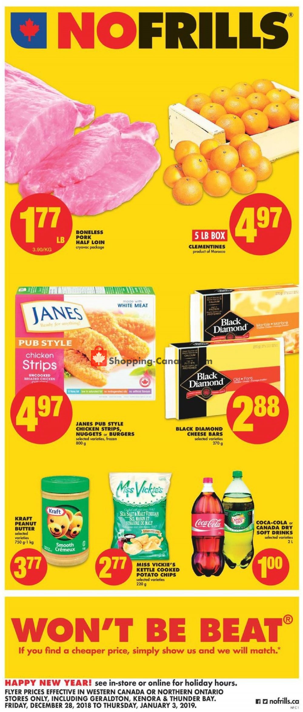 No Frills flyer from Friday December 28, 2018 to Thursday January 3, 2019 - page 1