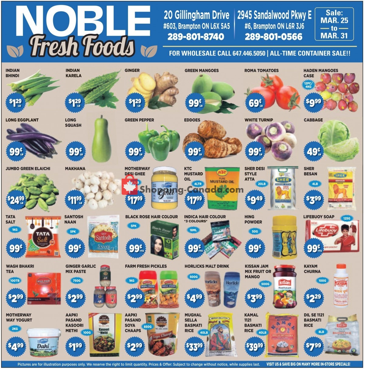 Noble Fresh Foods flyer from Thursday March 25, 2021 to Wednesday March 31, 2021 - page 1