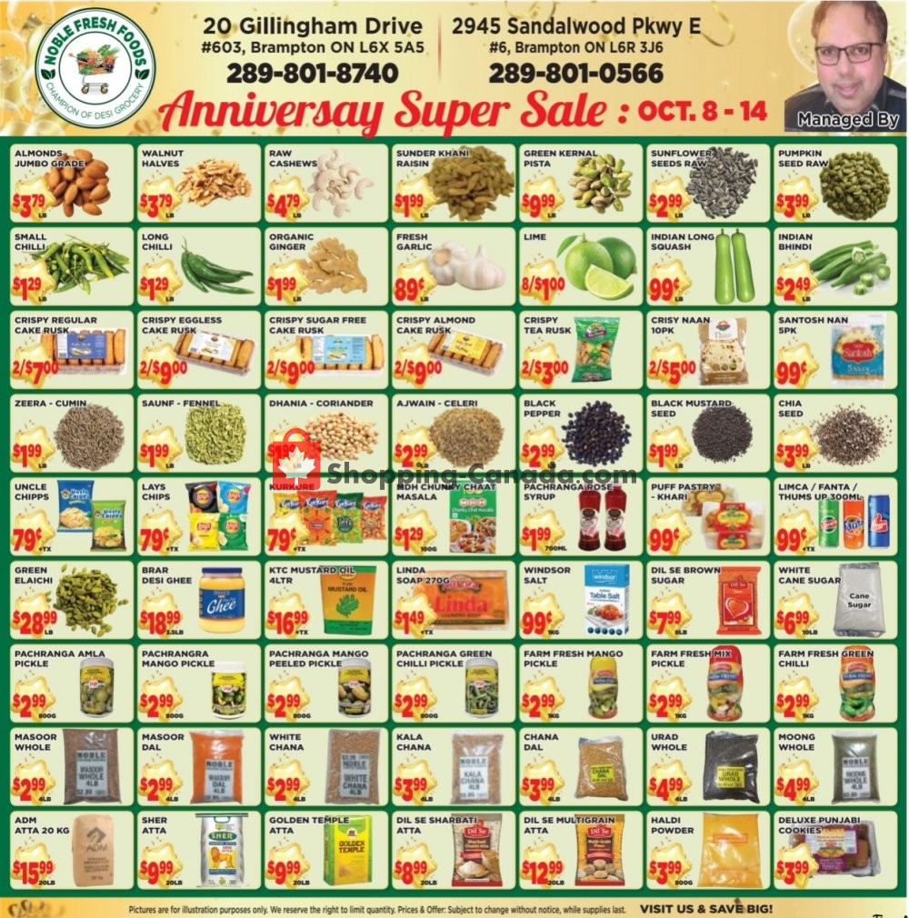Noble Fresh Foods flyer from Thursday October 8, 2020 to Wednesday October 14, 2020 - page 1