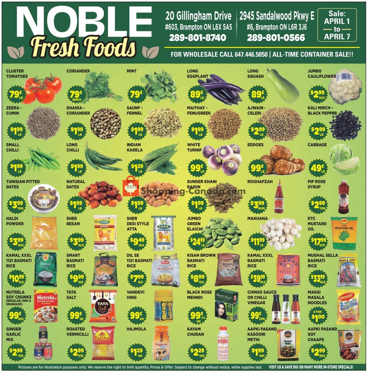 Noble Fresh Foods flyer from Thursday April 1, 2021 to Wednesday April 7, 2021 - page 1