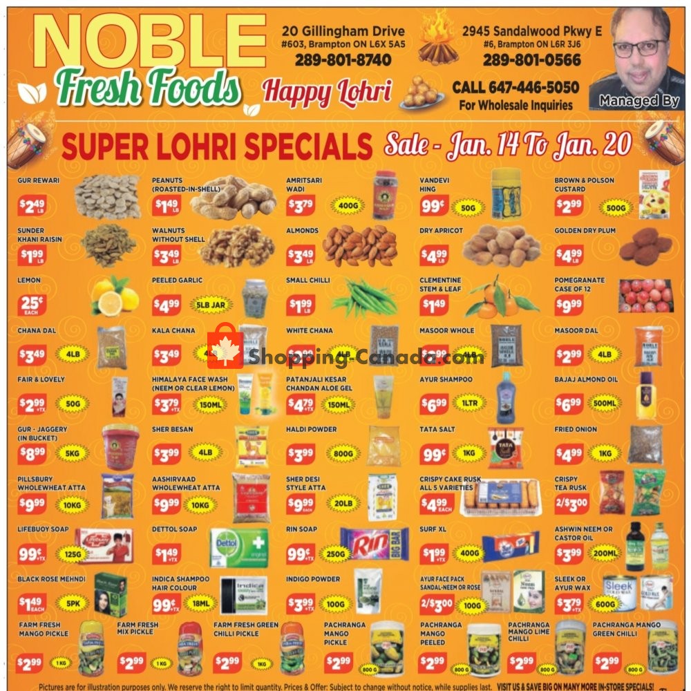 Noble Fresh Foods flyer from Thursday January 14, 2021 to Wednesday January 20, 2021 - page 1