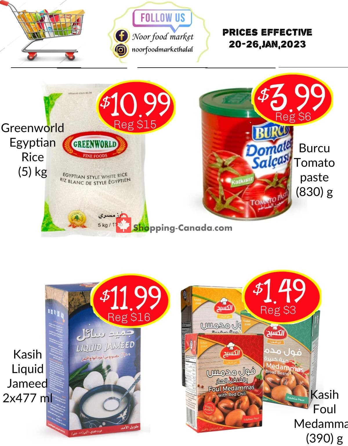 Noor Food Market flyer from Friday January 20, 2023 to Thursday January 26, 2023 - page 1