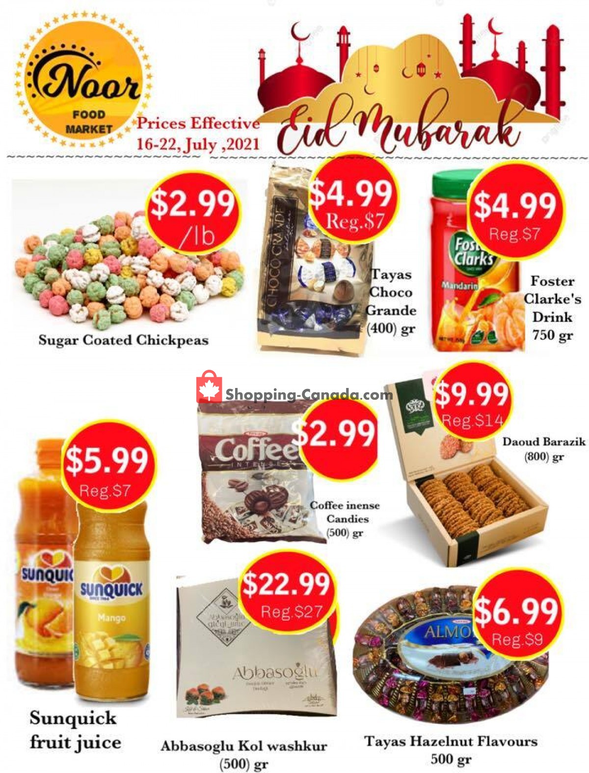 Noor Food Market flyer from Friday July 16, 2021 to Thursday July 22, 2021 - page 1