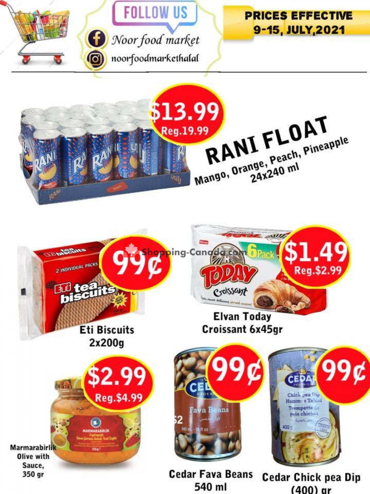 Noor Food Market flyer from Friday July 9, 2021 to Thursday July 15, 2021 - page 1
