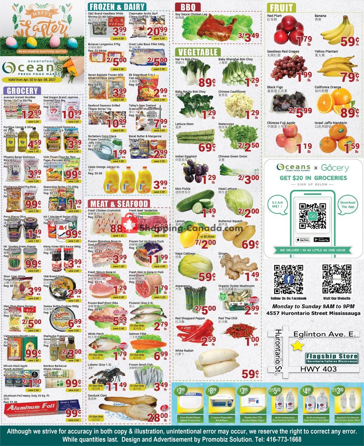 Oceans Fresh Food Market flyer from Friday April 2, 2021 to Thursday April 8, 2021 - page 1