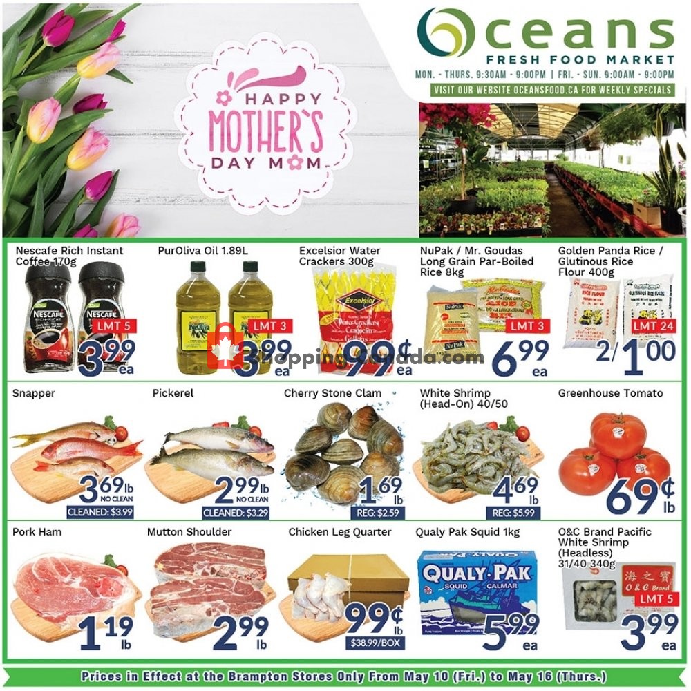 Oceans Fresh Food Market flyer from Friday May 10, 2019 to Thursday May 16, 2019 - page 1