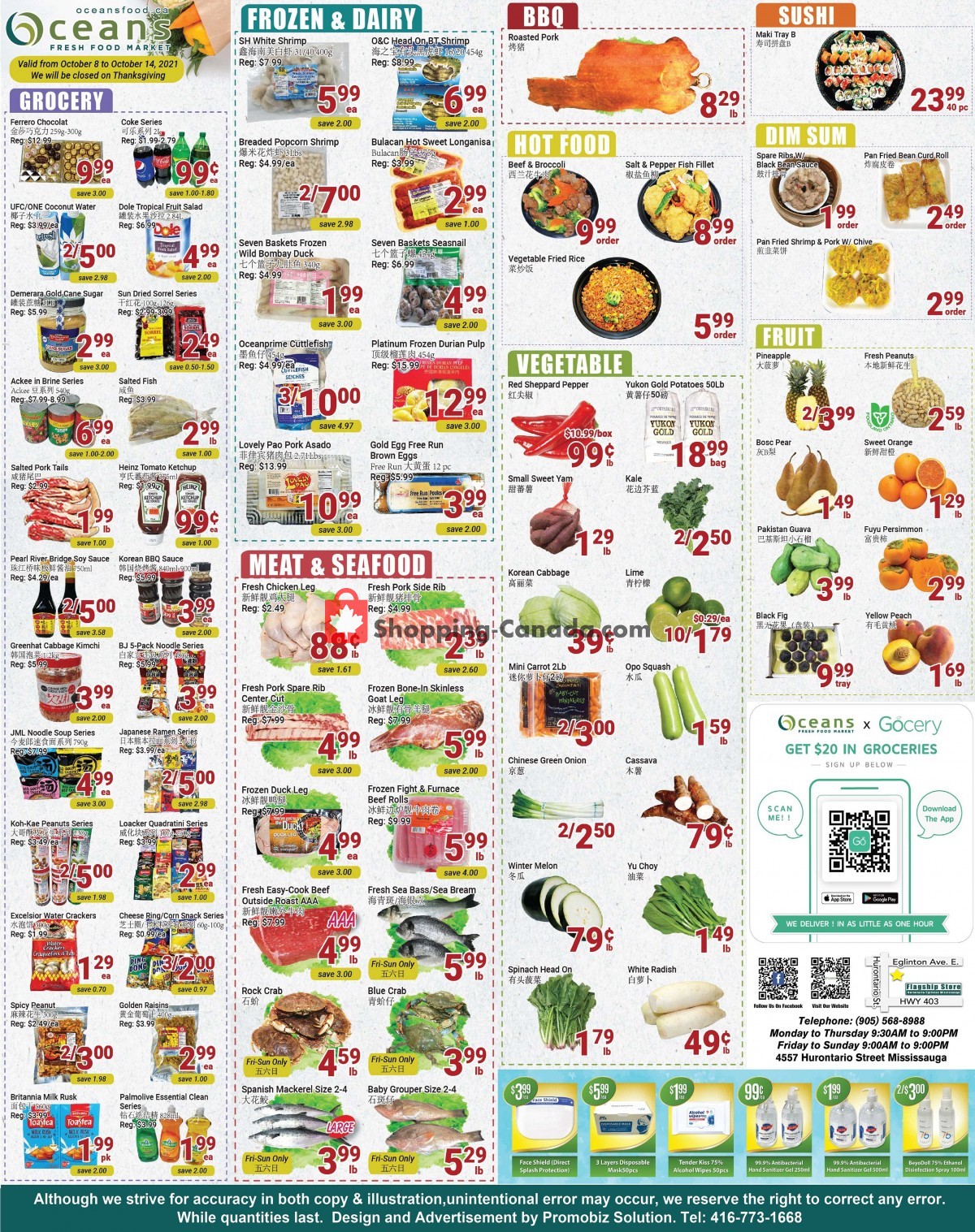 Oceans Fresh Food Market flyer from Friday October 8, 2021 to Thursday October 14, 2021 - page 1