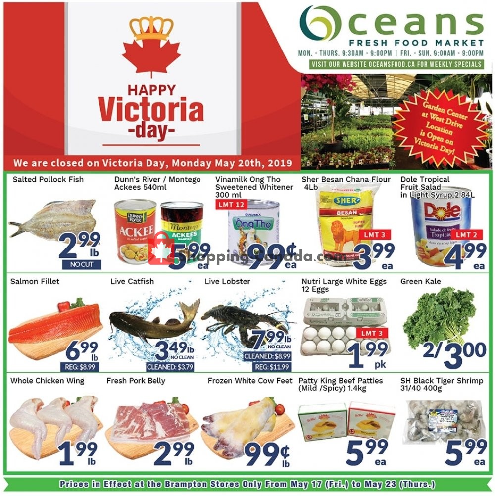 Oceans Fresh Food Market flyer from Friday May 17, 2019 to Thursday May 23, 2019 - page 1