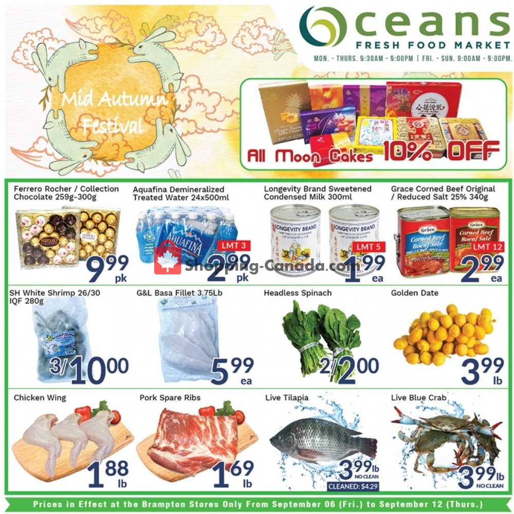 Oceans Fresh Food Market flyer from Friday September 6, 2019 to Thursday September 12, 2019 - page 1