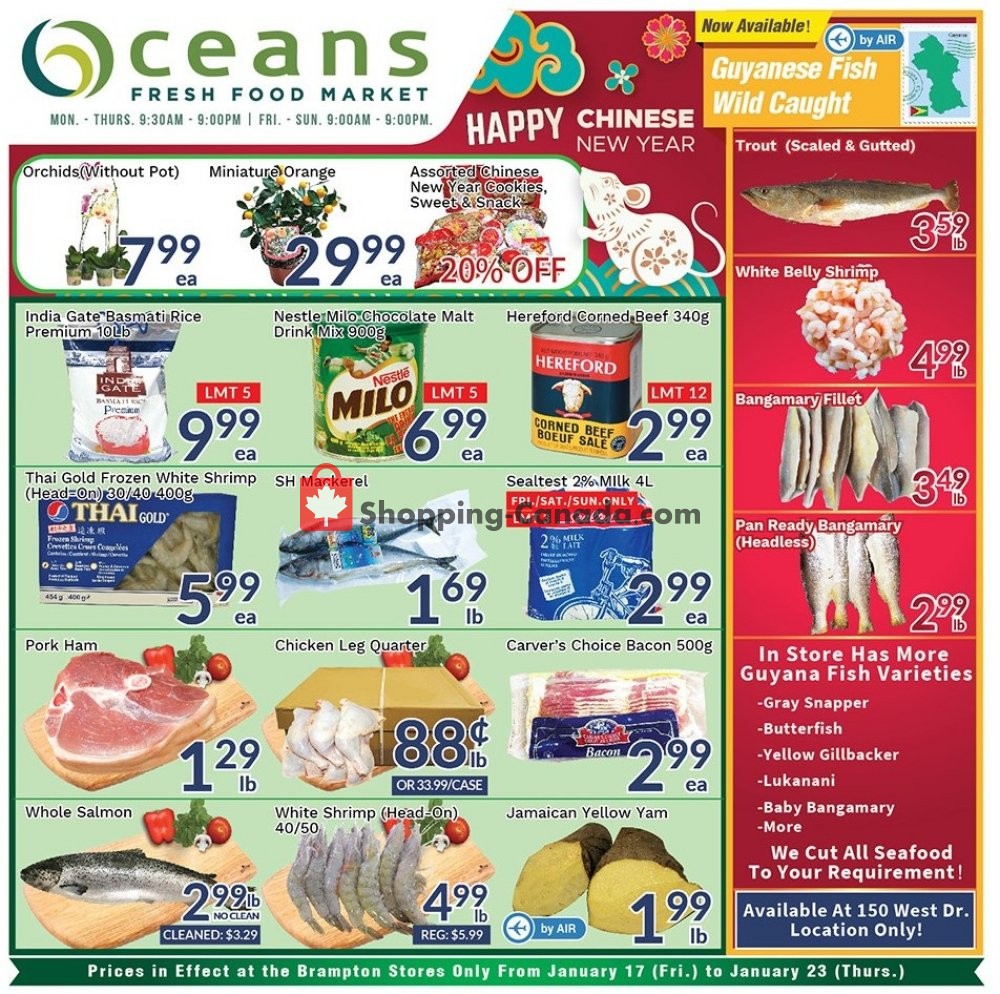 Oceans Fresh Food Market flyer from Friday January 17, 2020 to Thursday January 23, 2020 - page 1