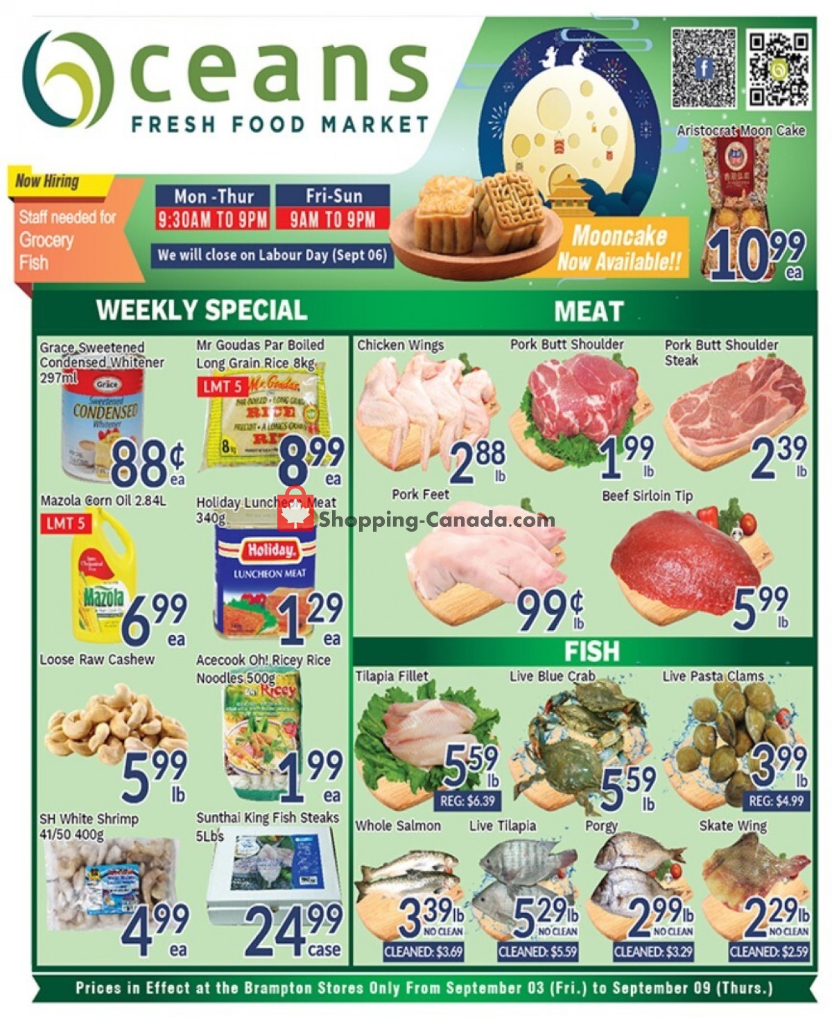 Oceans Fresh Food Market flyer from Friday September 3, 2021 to Thursday September 9, 2021 - page 1