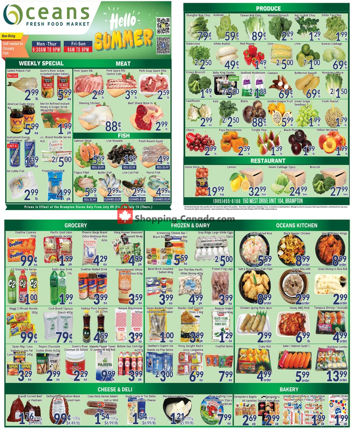 Oceans Fresh Food Market flyer from Friday July 9, 2021 to Thursday July 15, 2021 - page 1