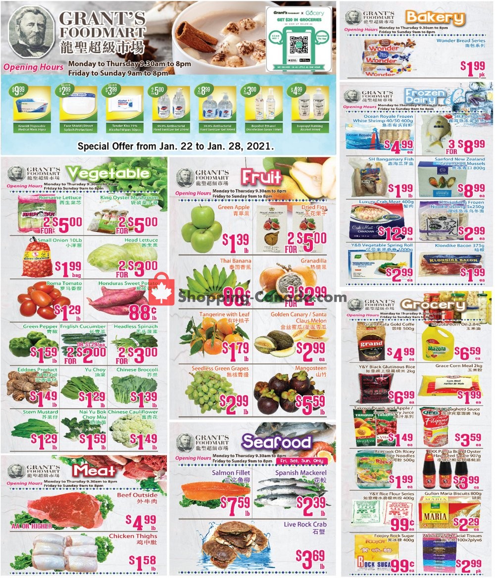 Oceans Fresh Food Market flyer from Friday January 22, 2021 to Thursday January 28, 2021 - page 1