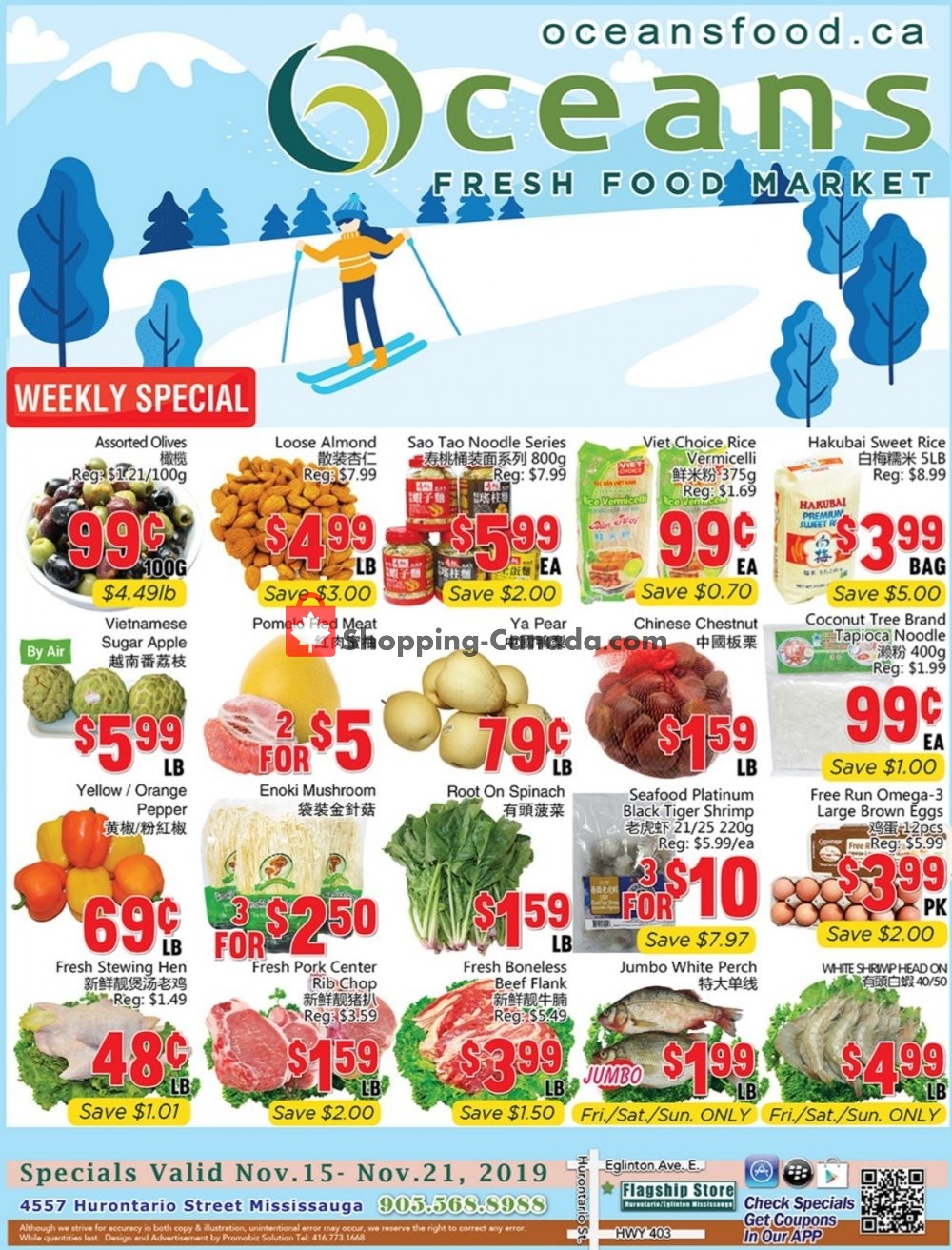 Oceans Fresh Food Market flyer from Friday November 15, 2019 to Thursday November 21, 2019 - page 1