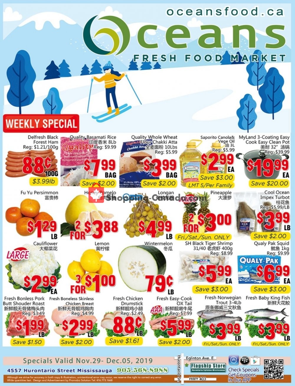 Oceans Fresh Food Market flyer from Friday November 29, 2019 to Thursday December 5, 2019 - page 1