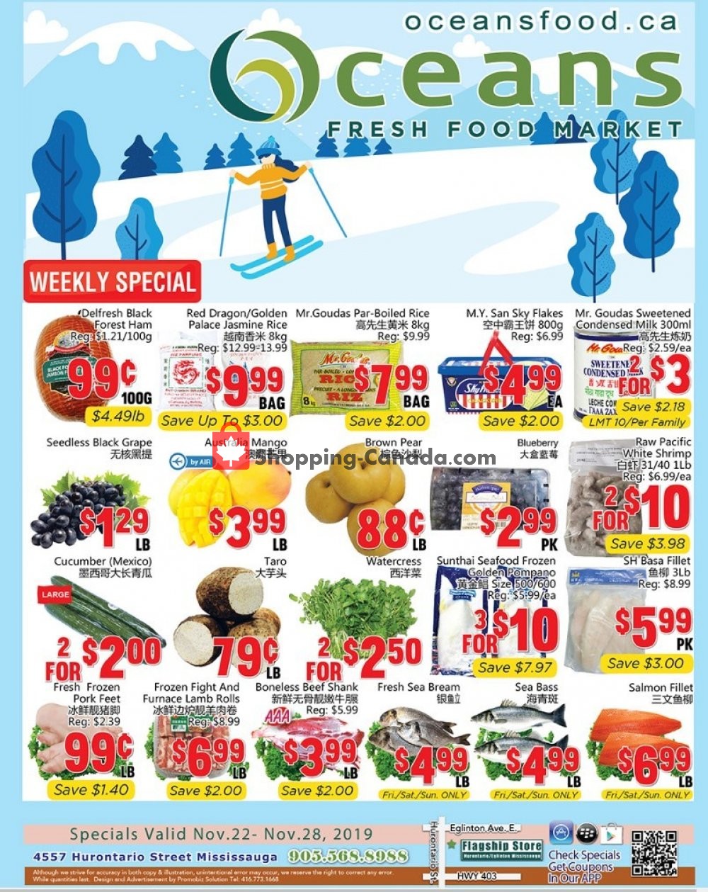 Oceans Fresh Food Market flyer from Friday November 22, 2019 to Thursday November 28, 2019 - page 1