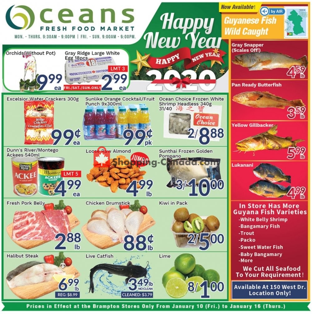 Oceans Fresh Food Market flyer from Friday January 10, 2020 to Thursday January 16, 2020 - page 1