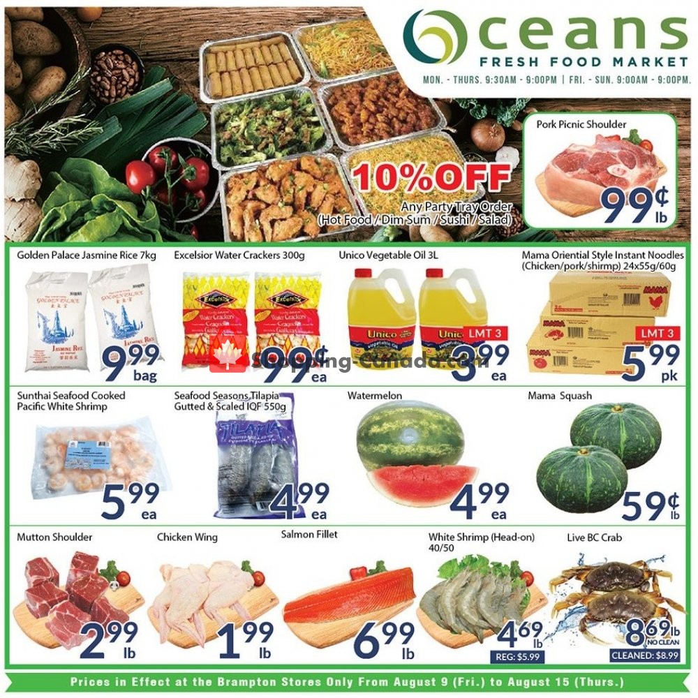 Oceans Fresh Food Market flyer from Friday August 9, 2019 to Thursday August 15, 2019 - page 1
