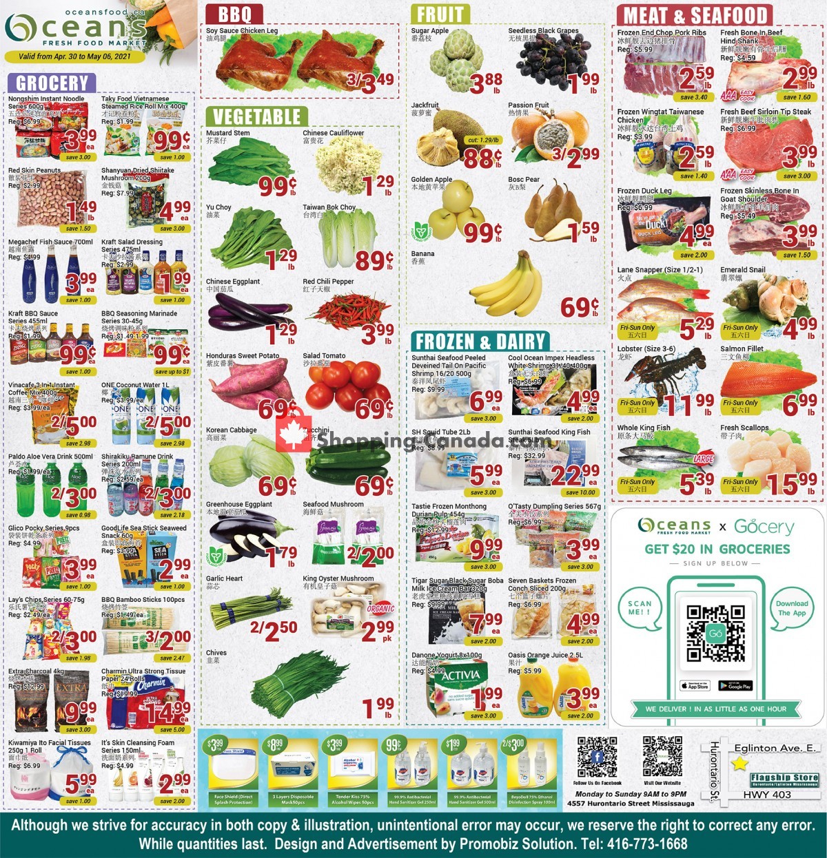 Oceans Fresh Food Market flyer from Friday April 30, 2021 to Thursday May 6, 2021 - page 1