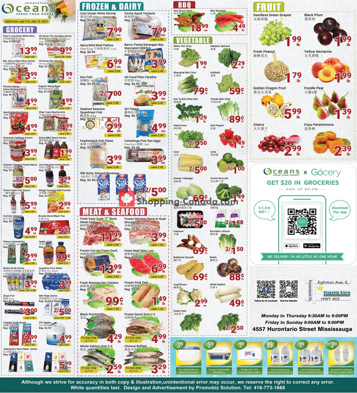 Oceans Fresh Food Market flyer from Friday July 9, 2021 to Thursday July 15, 2021 - page 1