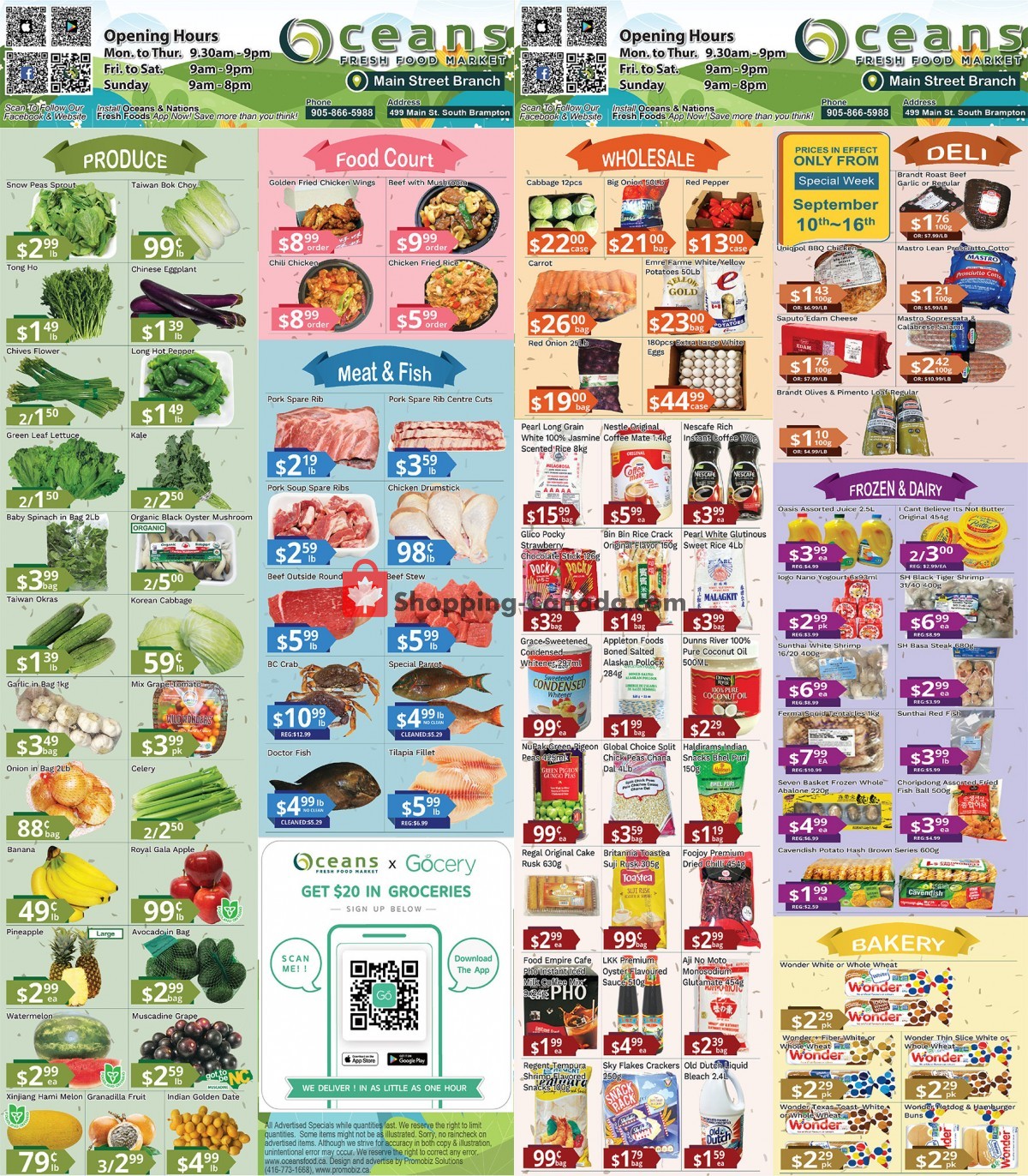 Oceans Fresh Food Market flyer from Friday September 10, 2021 to Thursday September 16, 2021 - page 1