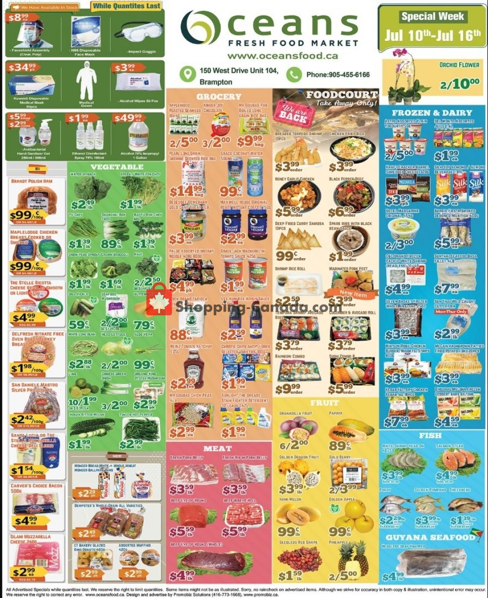 Oceans Fresh Food Market flyer from Friday July 10, 2020 to Thursday July 16, 2020 - page 1