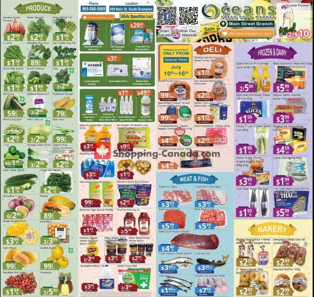 Oceans Fresh Food Market flyer from Friday July 10, 2020 to Thursday July 16, 2020 - page 1