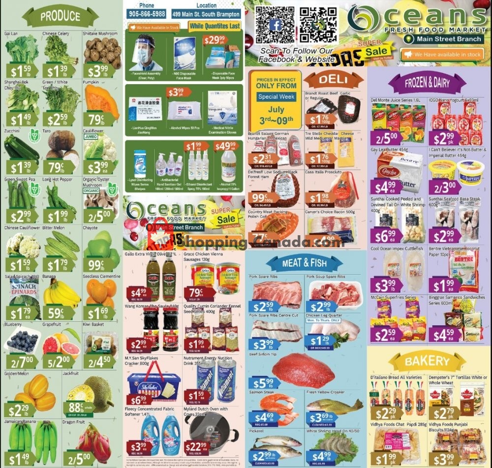 Oceans Fresh Food Market flyer from Friday July 3, 2020 to Thursday July 9, 2020 - page 1