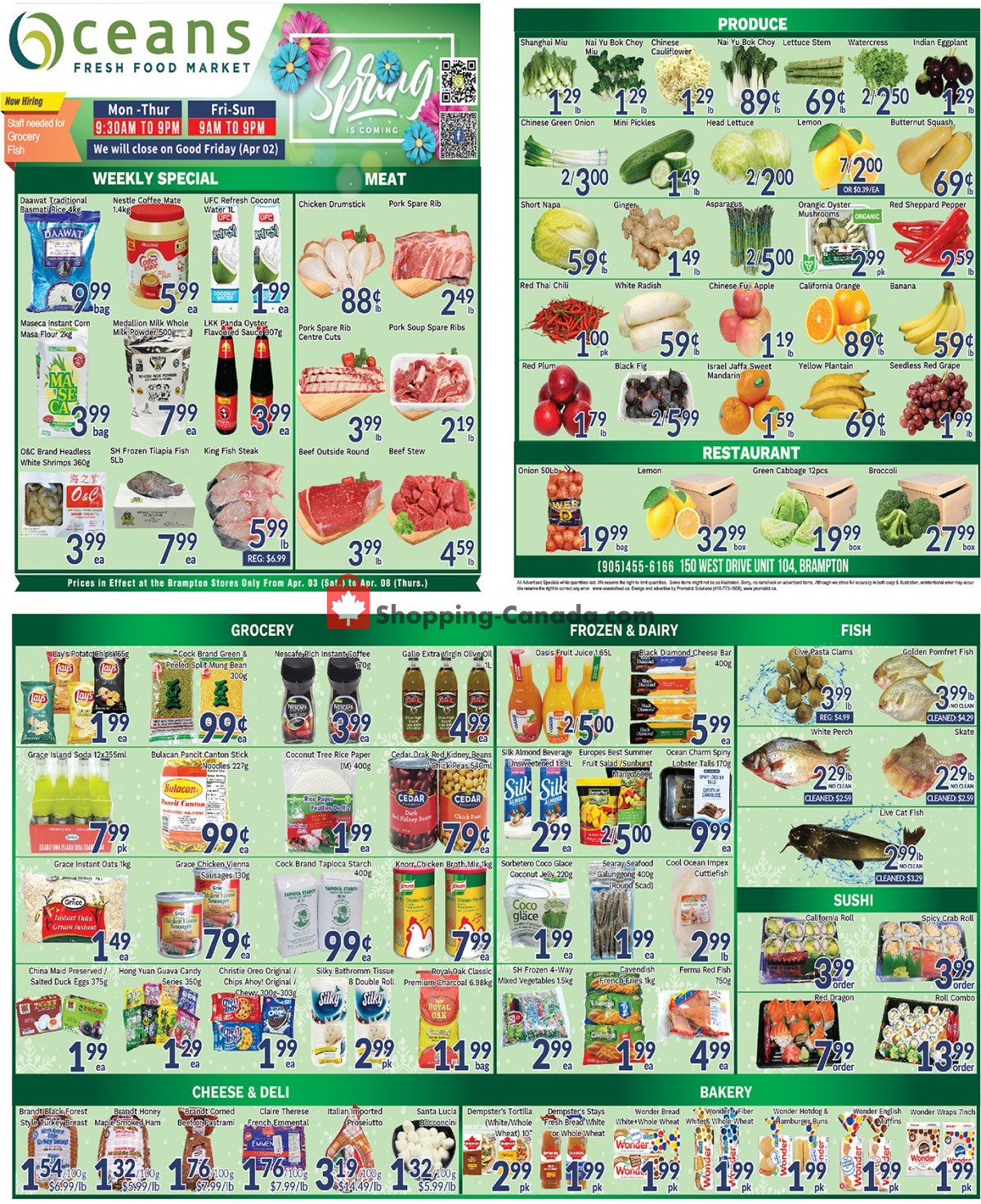 Oceans Fresh Food Market flyer from Friday April 2, 2021 to Thursday April 8, 2021 - page 1