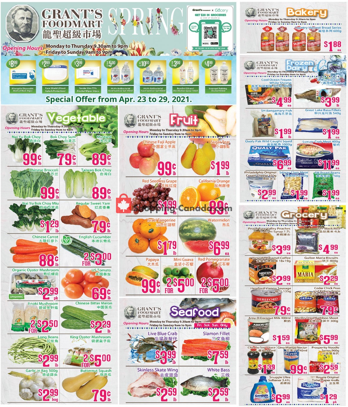 Oceans Fresh Food Market flyer from Friday April 23, 2021 to Thursday April 29, 2021 - page 1