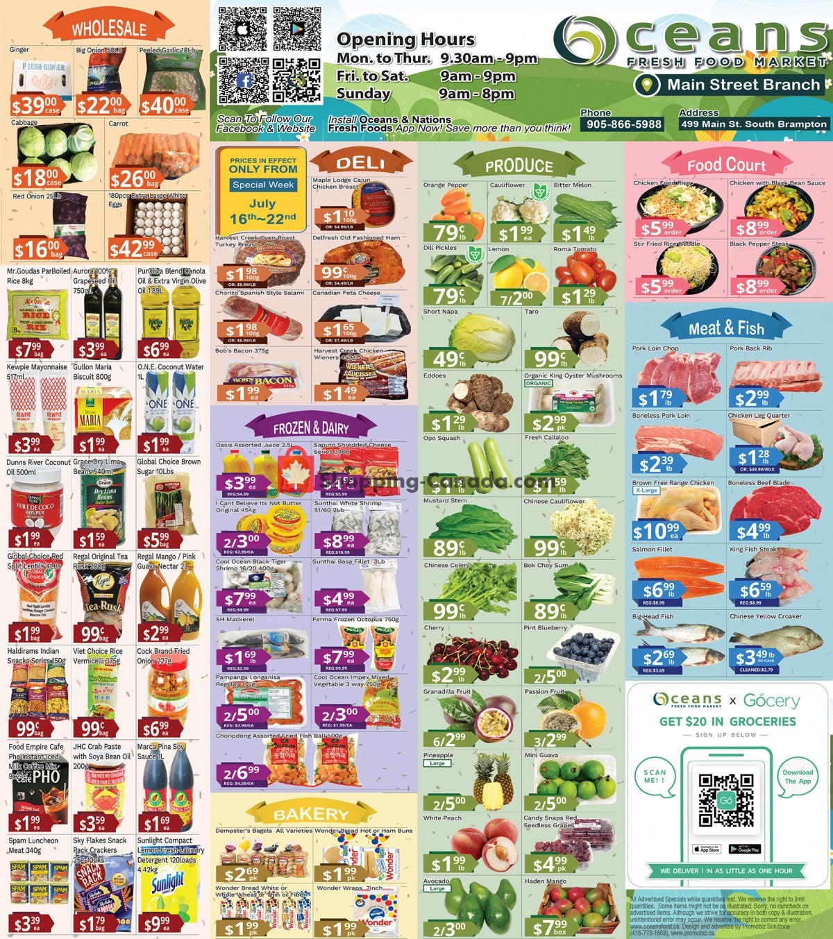 Oceans Fresh Food Market flyer from Friday July 16, 2021 to Thursday July 22, 2021 - page 1