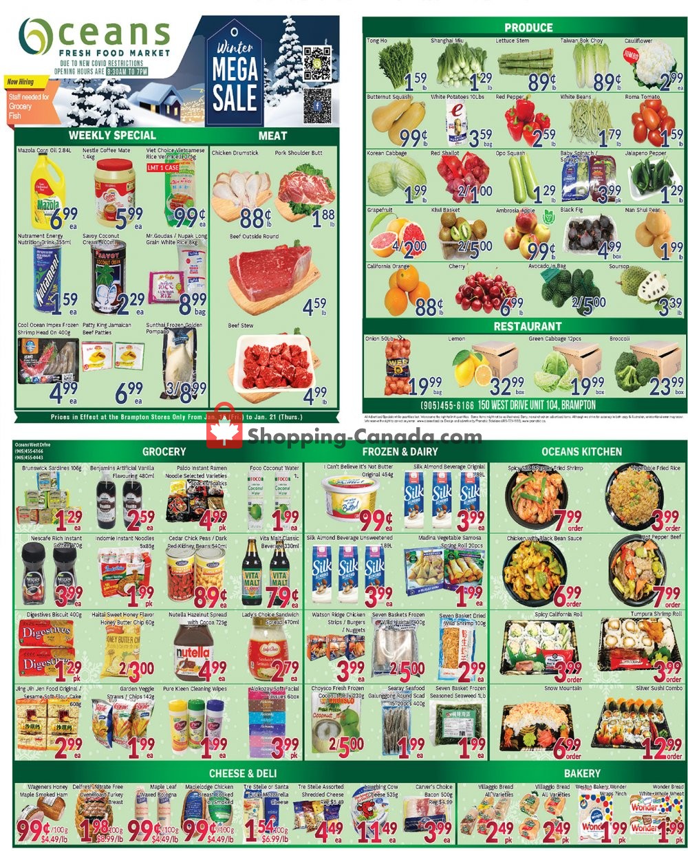 Oceans Fresh Food Market flyer from Friday January 15, 2021 to Thursday January 21, 2021 - page 1