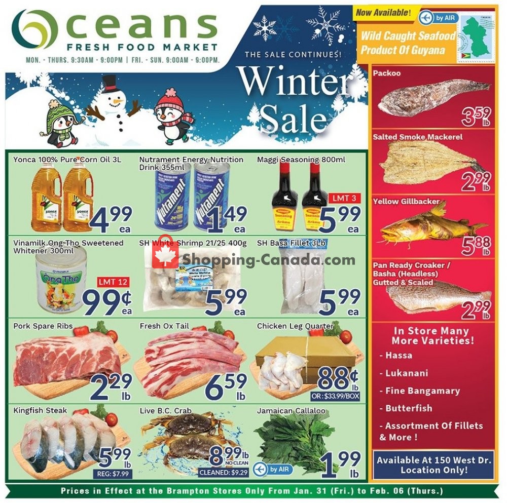 Oceans Fresh Food Market flyer from Friday January 31, 2020 to Thursday February 6, 2020 - page 1