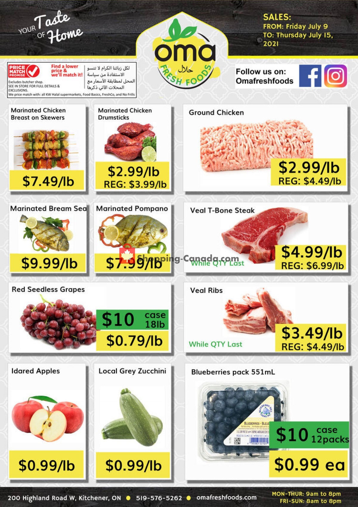 Oma fresh foods flyer from Friday July 9, 2021 to Thursday July 15, 2021 - page 1