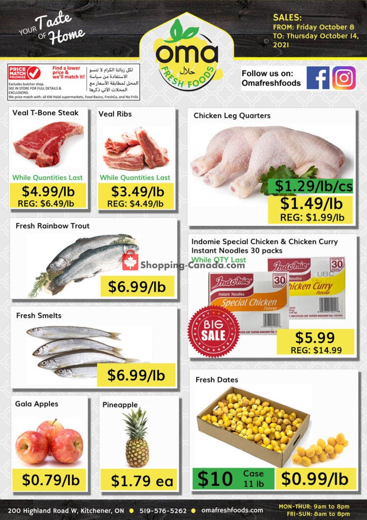 Oma fresh foods flyer from Friday October 8, 2021 to Thursday October 14, 2021 - page 1