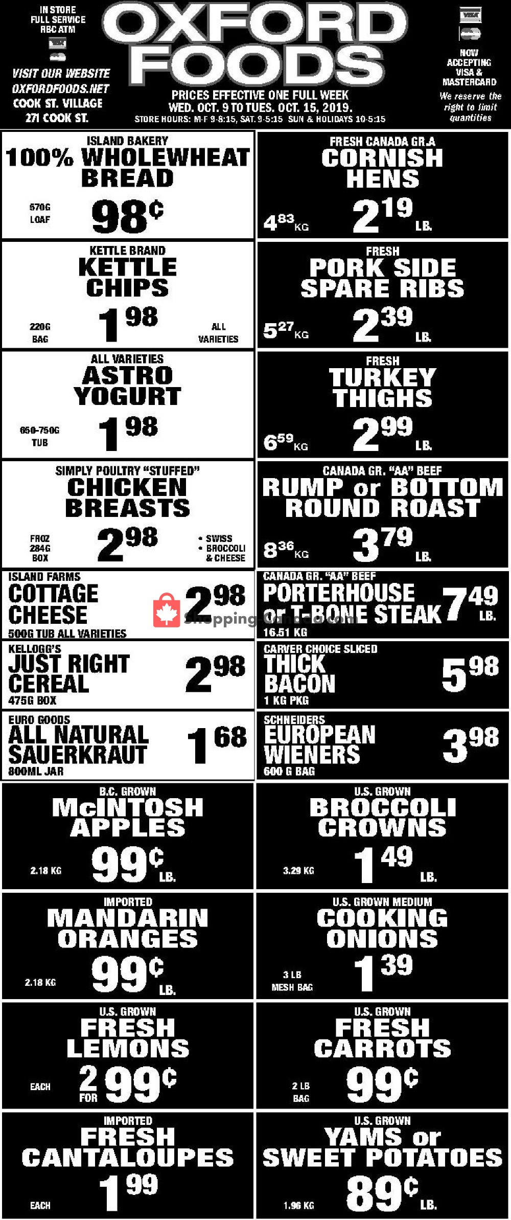 Oxford Foods flyer from Wednesday October 9, 2019 to Tuesday October 15, 2019 - page 1