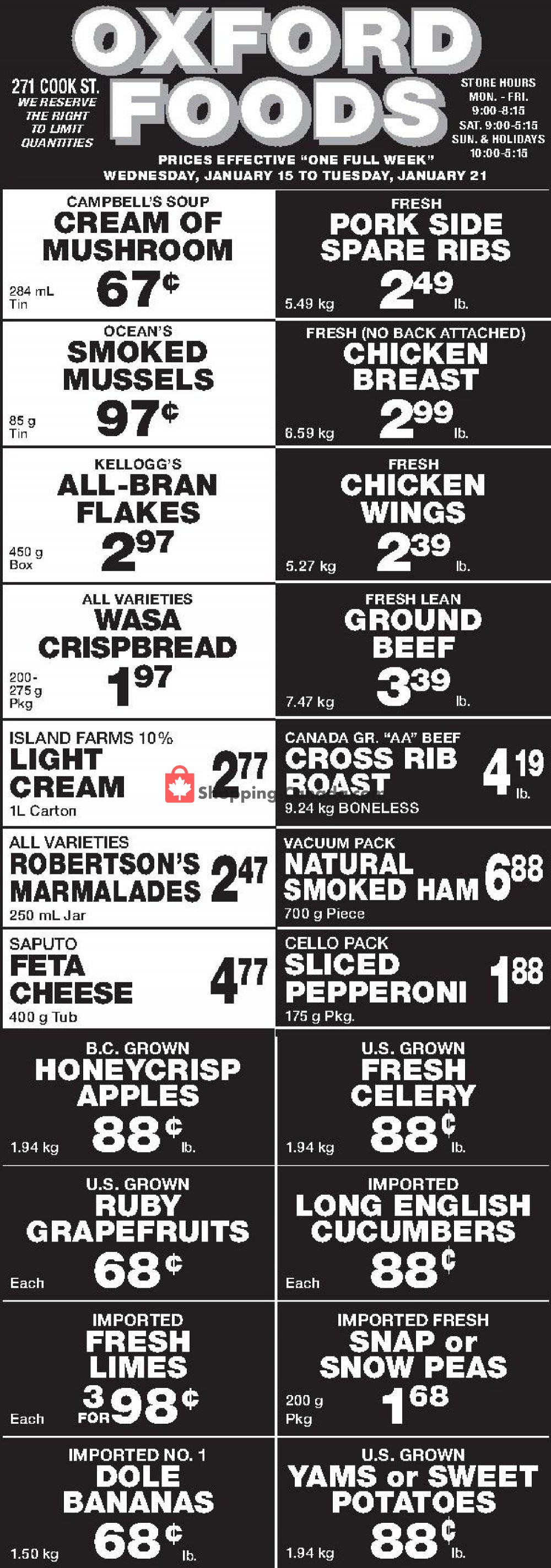 Oxford Foods flyer from Wednesday January 15, 2020 to Tuesday January 21, 2020 - page 1